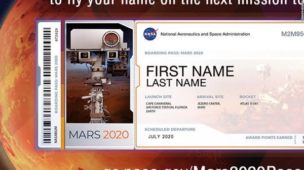 La NASA te da la posibilidad de enviar tu nombre a Marte y te da un boleto simblico
