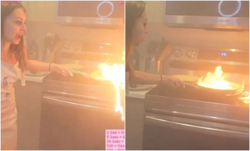 Estaba transmitiendo en vivo por Twitch, incendió su cocina y se volvió viral