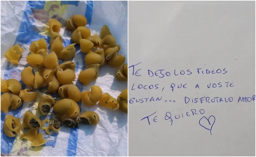 Ampliar Una mujer le llevó fideos con marihuana a su hijo preso y quedó detenida